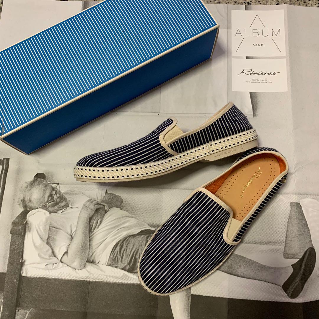 blue and white boat shoes