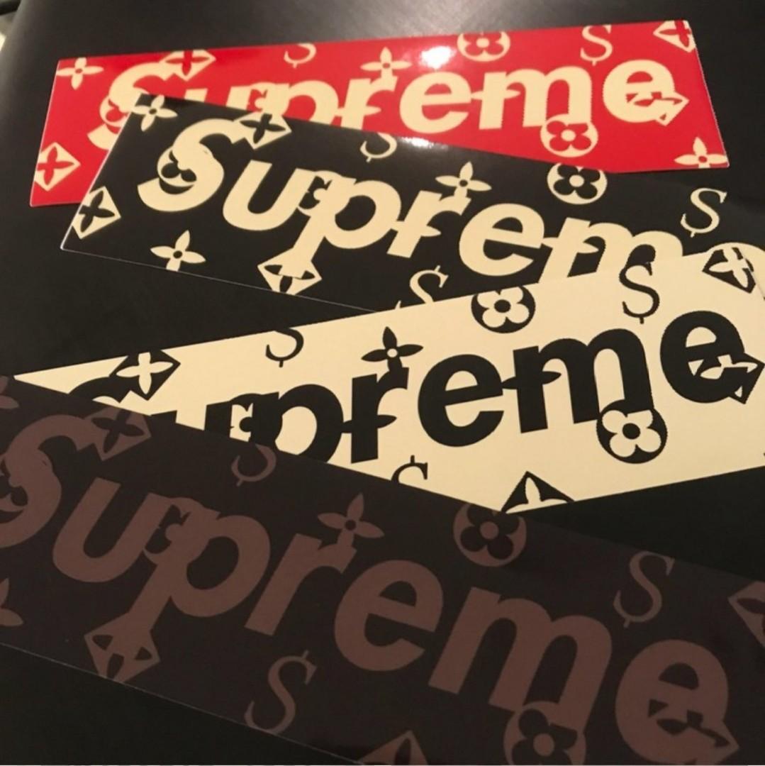 BEARBRICK X SUPREME X LV stickers, Everything Else on Carousell
