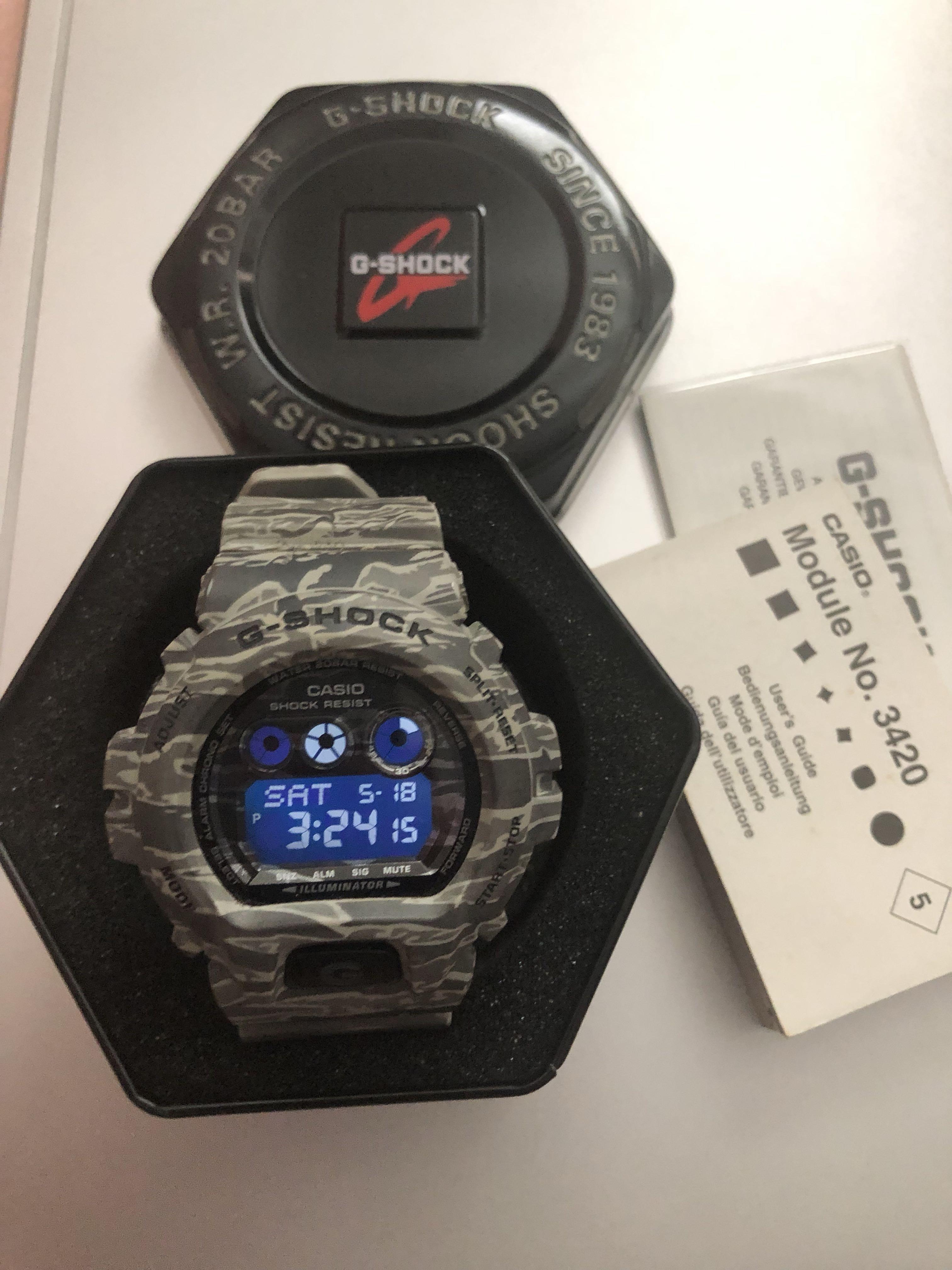 Reduced Used Camouflage Casio G Shock Watch for Sale Grey