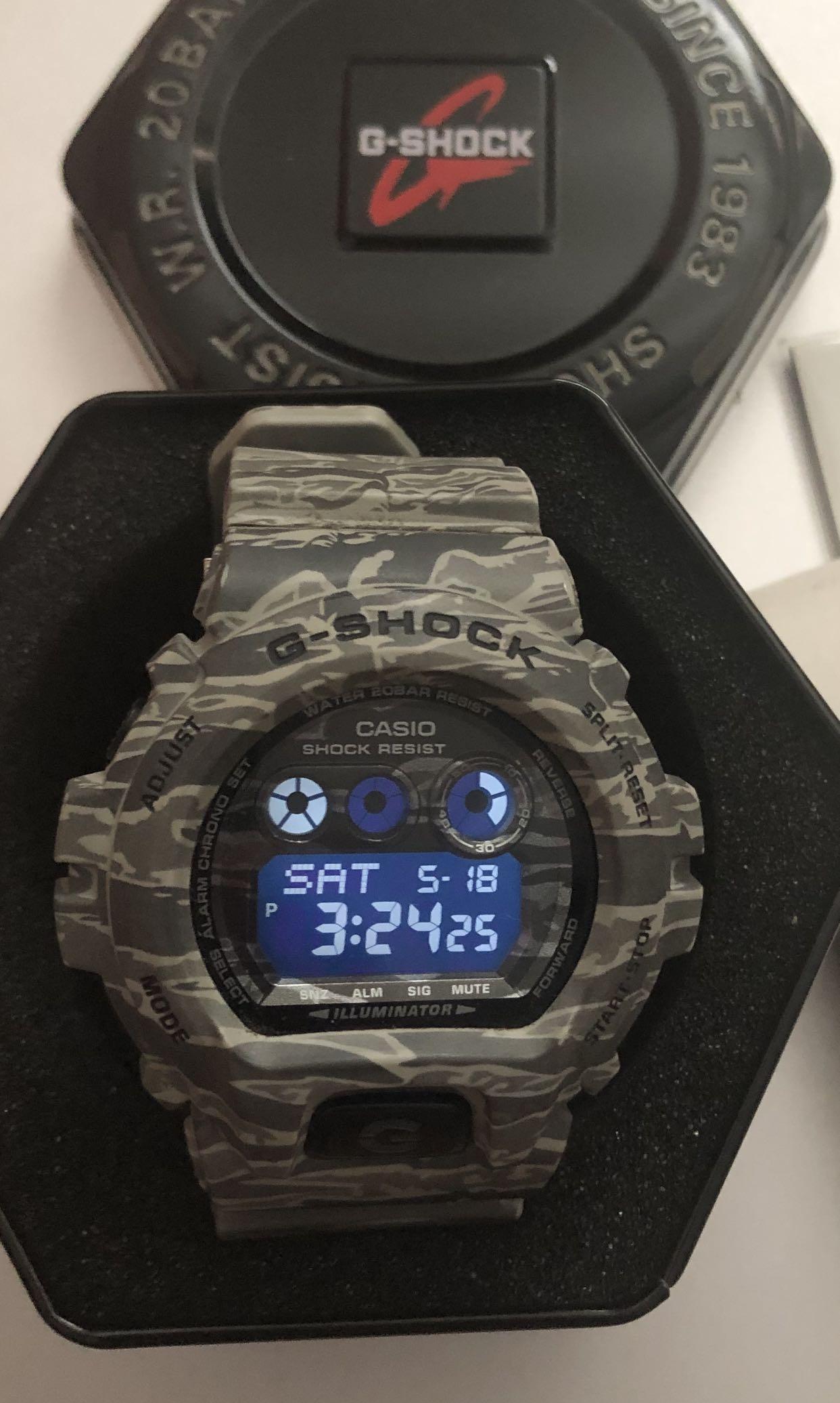 Reduced Used Camouflage Casio G Shock Watch for Sale Grey