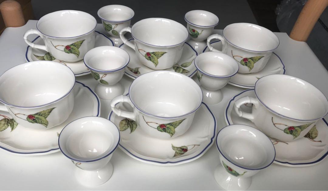 Villeroy & 4 Tea Cups & Furniture & Home Living, Kitchenware & Tableware, Coffee & Tableware on Carousell