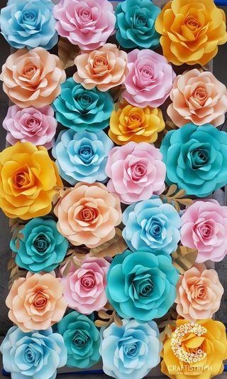 Paper flowers for backdrop