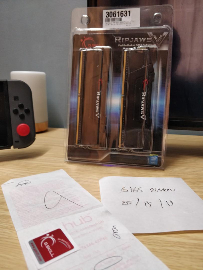 For Sale Or Trade 8gb Dual Ddr4 3200mhz G Skill Ripjaws V Black Electronics Computer Parts Accessories On Carousell