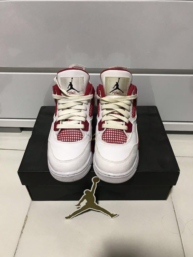 Air Jordan 4 Retro white Red BG Women s Fashion Footwear