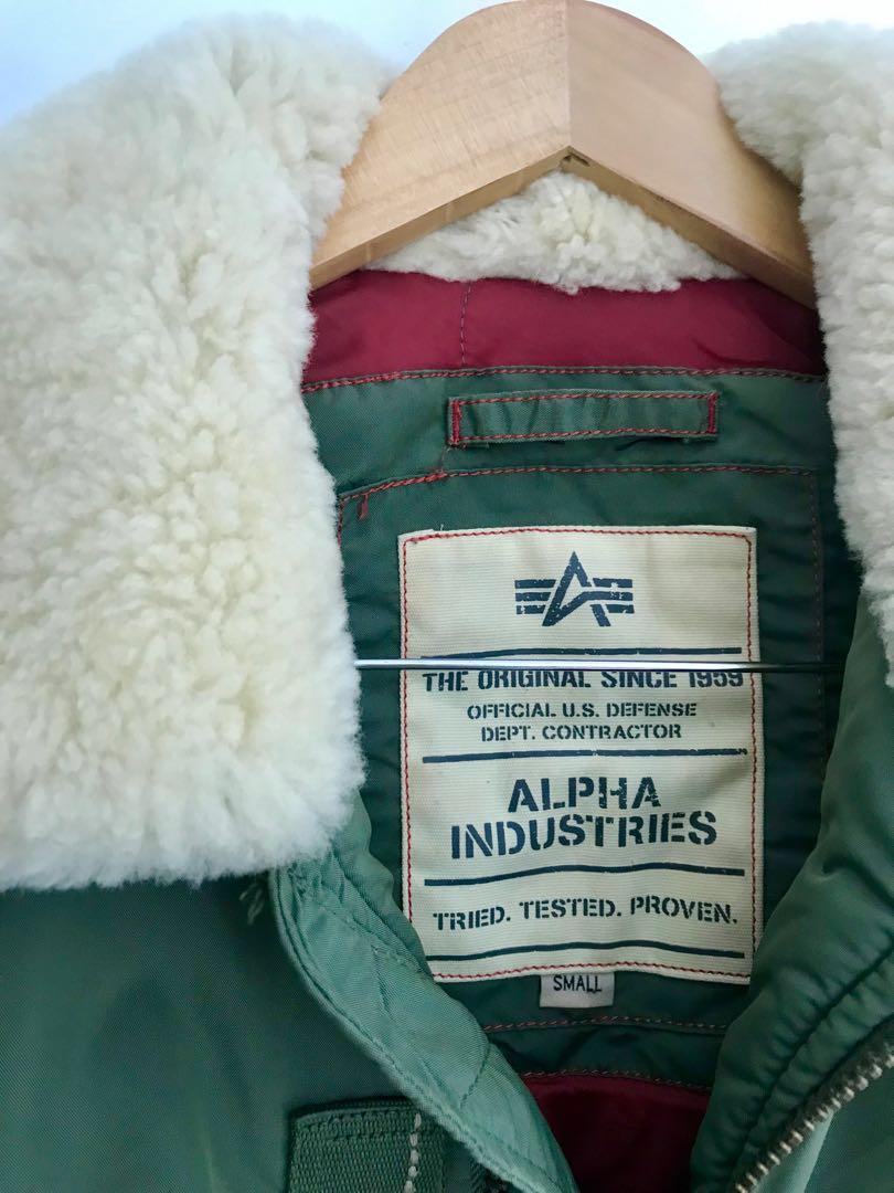 Alpha Industries MA-1 Shearling Jacket (Military Green), Men's Fashion ...