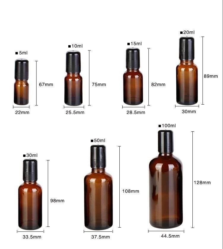 Amber Stainless Roller Bottle | Essential Oil Bottle | 5ml ...