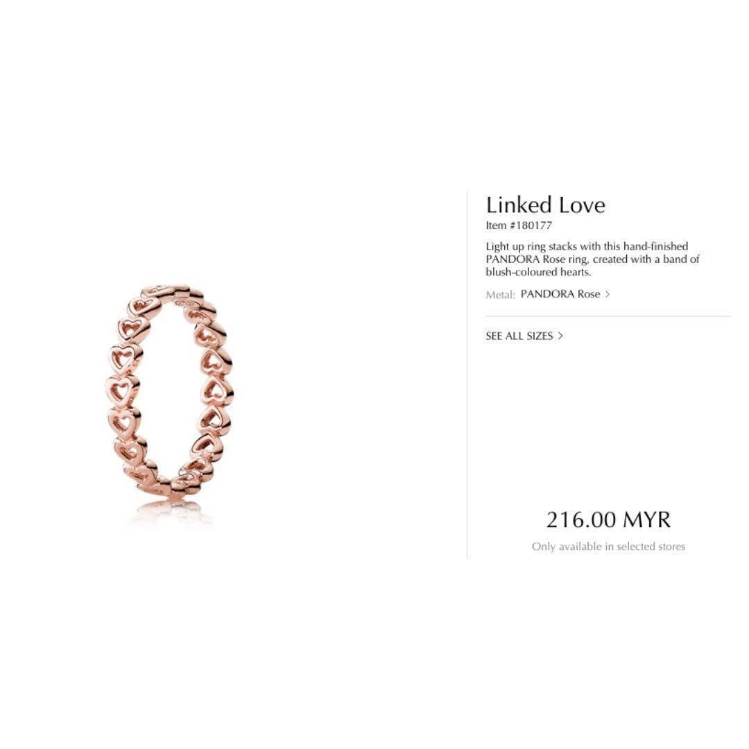 Linked love ring pandora rose top
