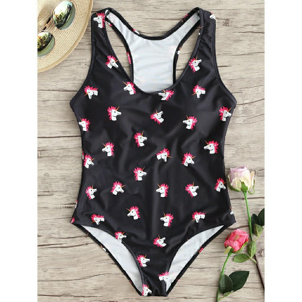 Baju Renang Lucu Dewasa Premium Impor Murah 2019 Unicorn Racerback One Piece Tank Swimsuit Backless Olah Raga Baju Olahraga Di Carousell