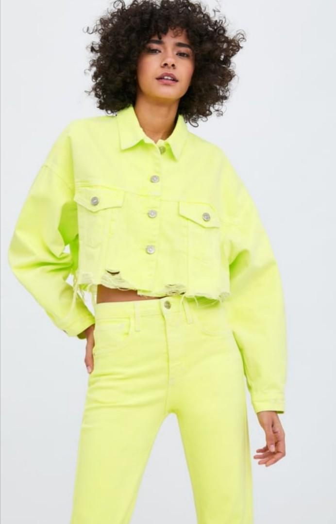 Zara neon yellow jacket online