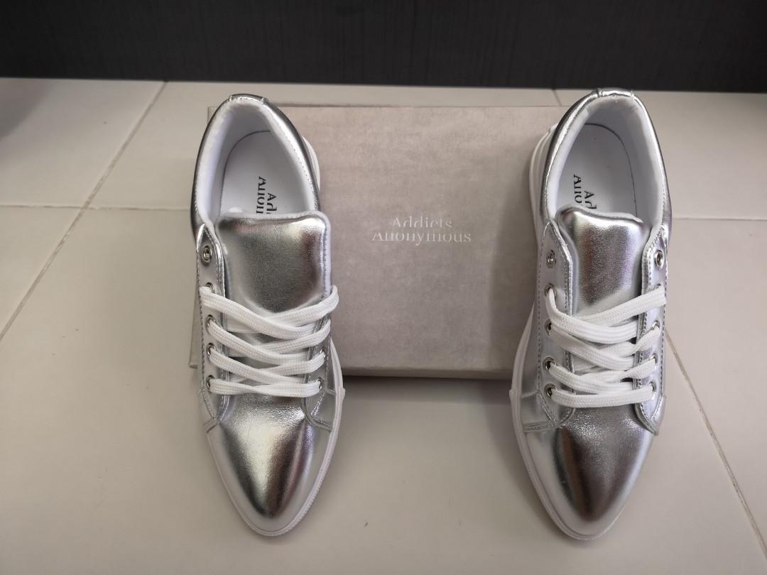 silver dress sneakers