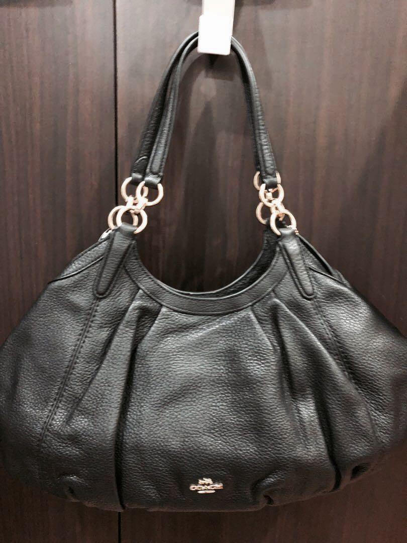 Brand New Authentic Coach Black Genuine Cow Leather Bag For Sale Luxury Bags Wallets On Carousell