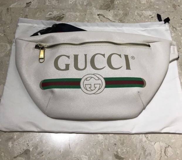 gucci leather print belt bag