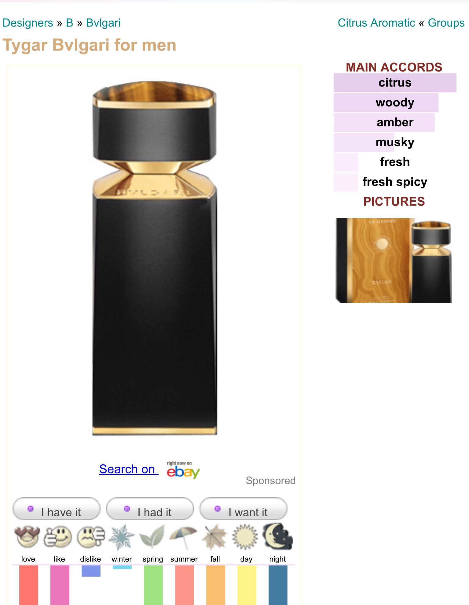 bvlgari tygar perfume price
