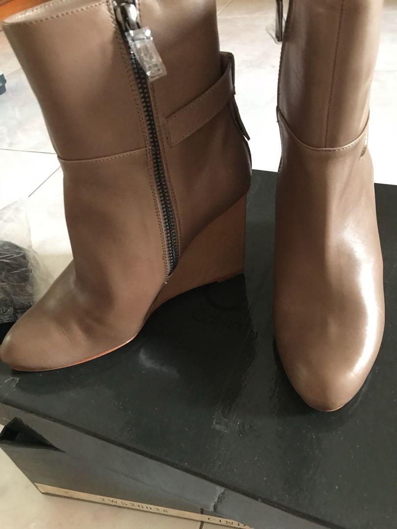 calvin klein leather boots
