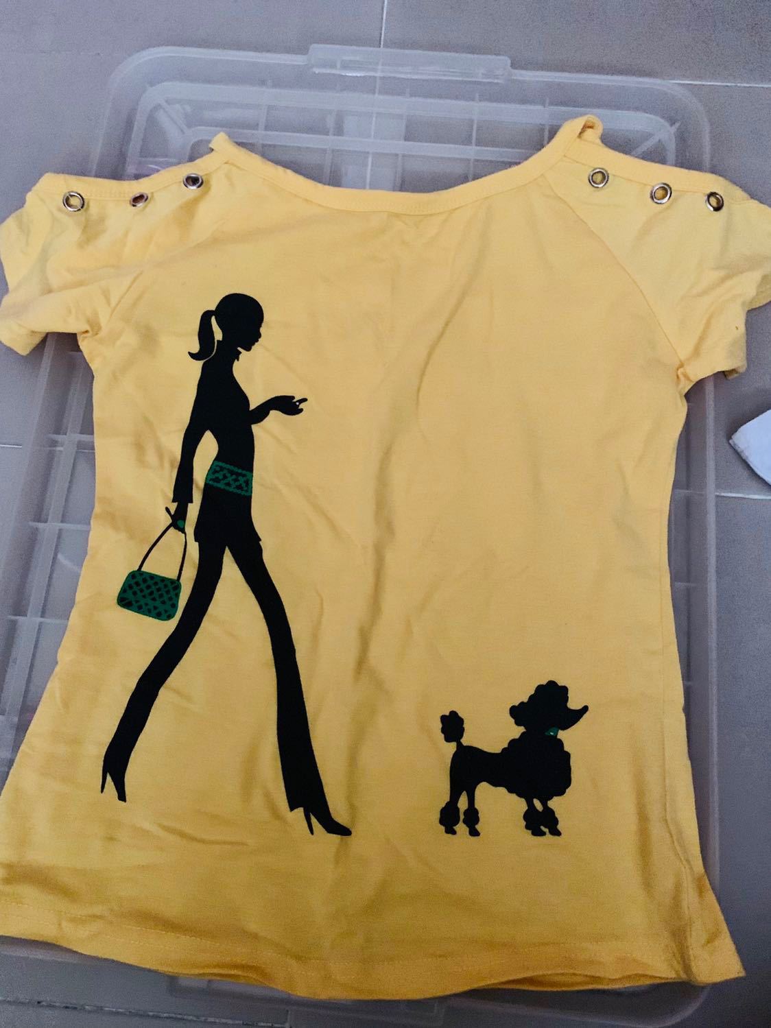 yellow cold shoulder top
