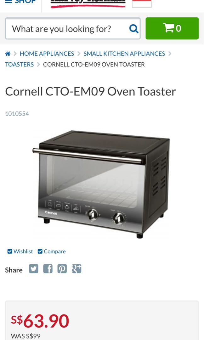 Cornell ctoem09 toaster oven used, TV & Home Appliances, Kitchen