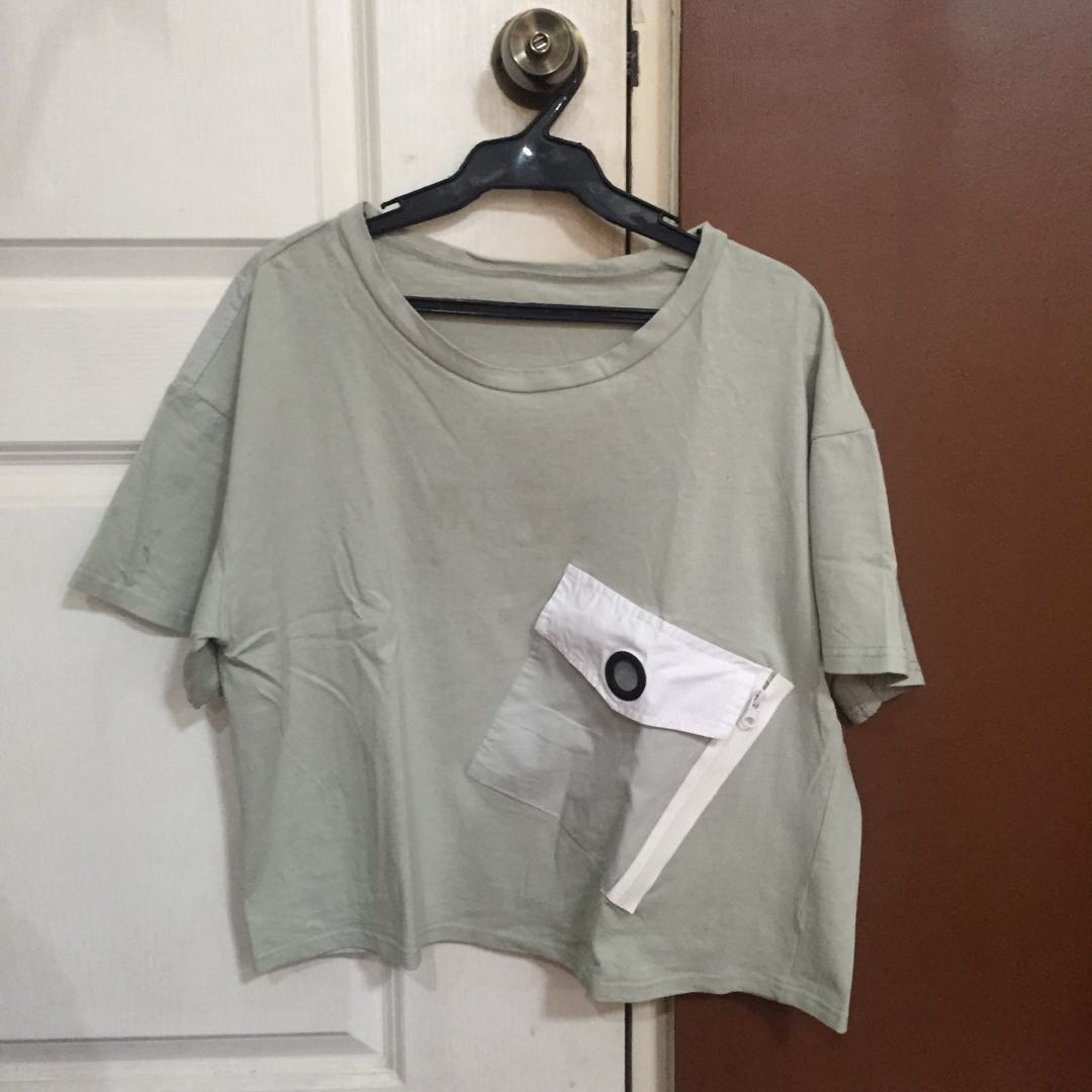 Cropped Pastel Green Top, Women's Fashion, Tops, Others Tops on Carousell
