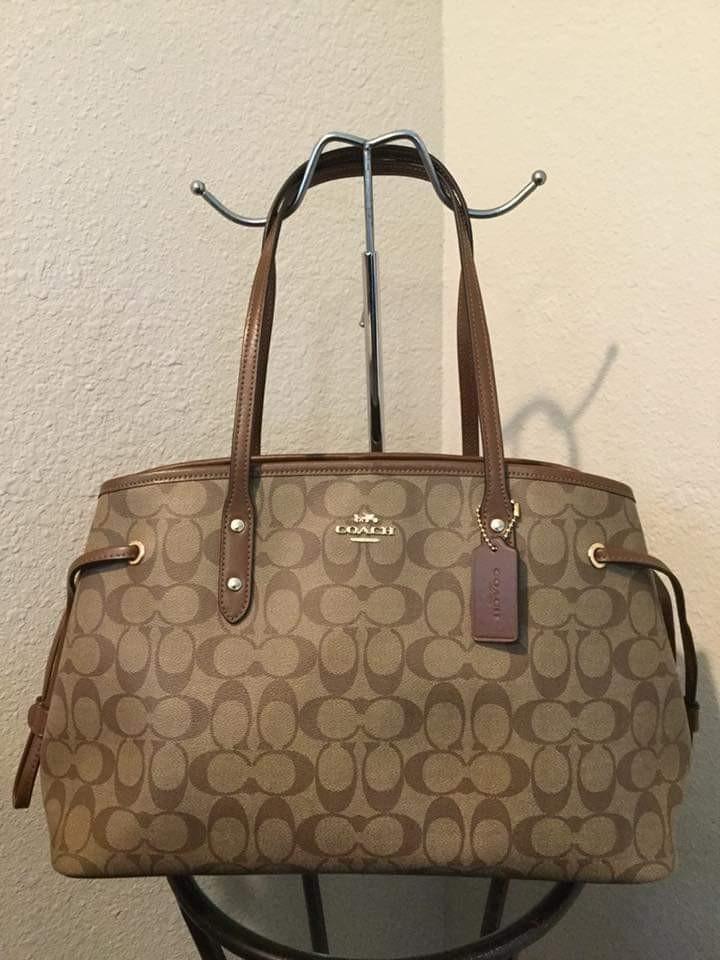 drawstring carryall in signature canvas coach