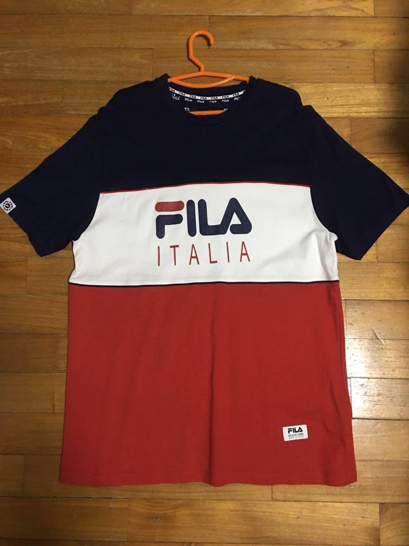 Fila Tri Colour OG Italy Tee Men s Fashion Tops Sets Tshirts Polo Shirts on Carousell
