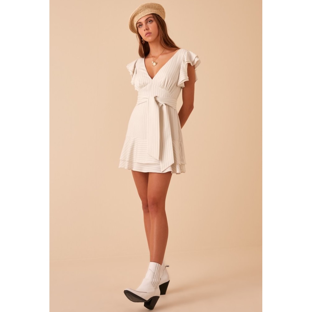 Finders Keepers FLAMENCO MINI DRESS ivory stripe Women s Fashion Dresses Sets Dresses on Carousell