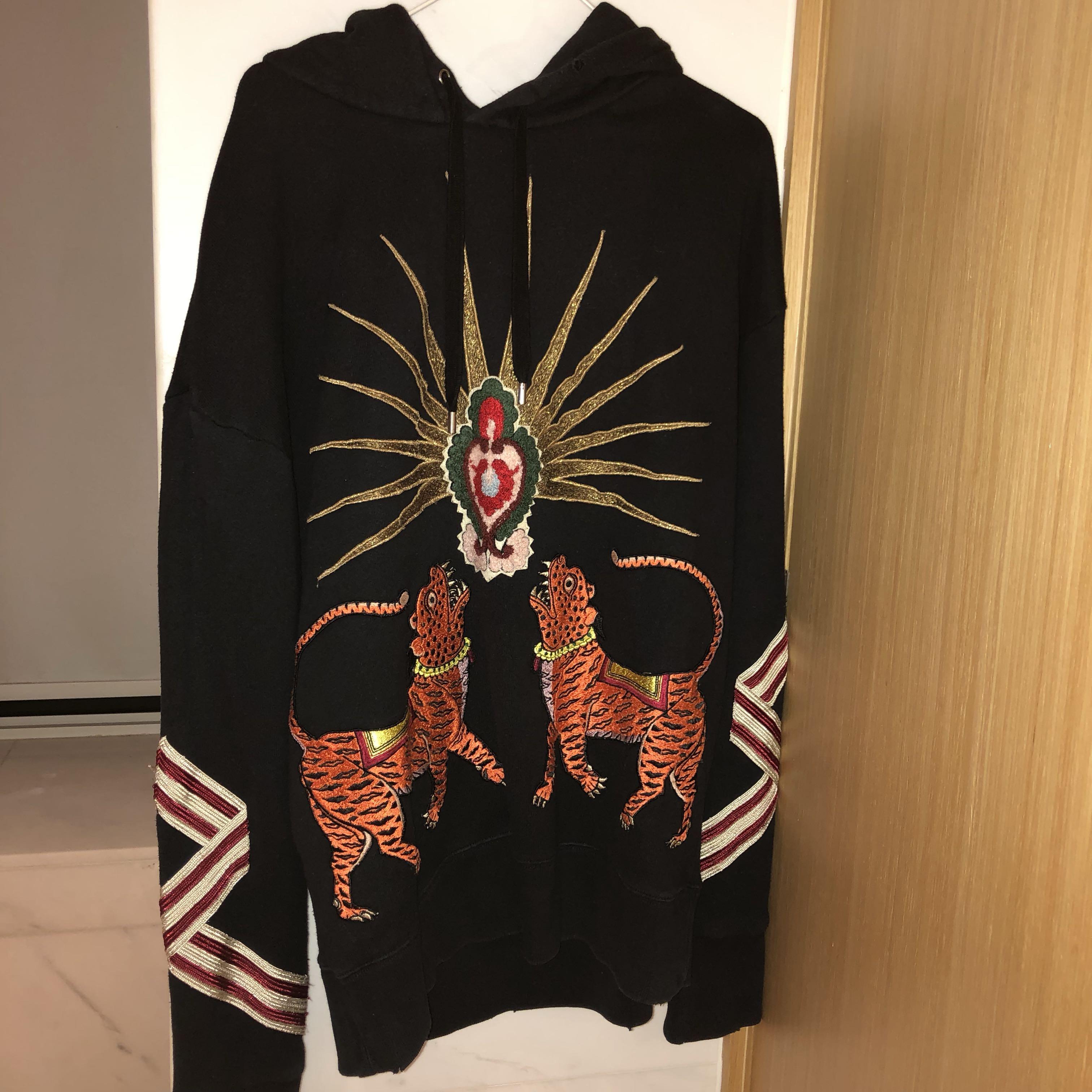 embroidered tiger hoodie