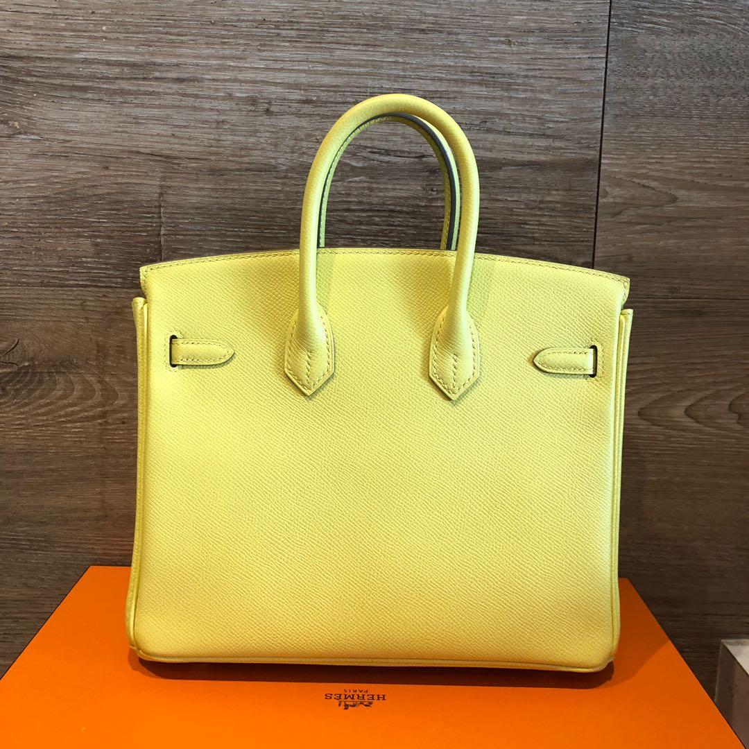 Hermes Birkin bag 25 Soufre Epsom leather Gold hardware