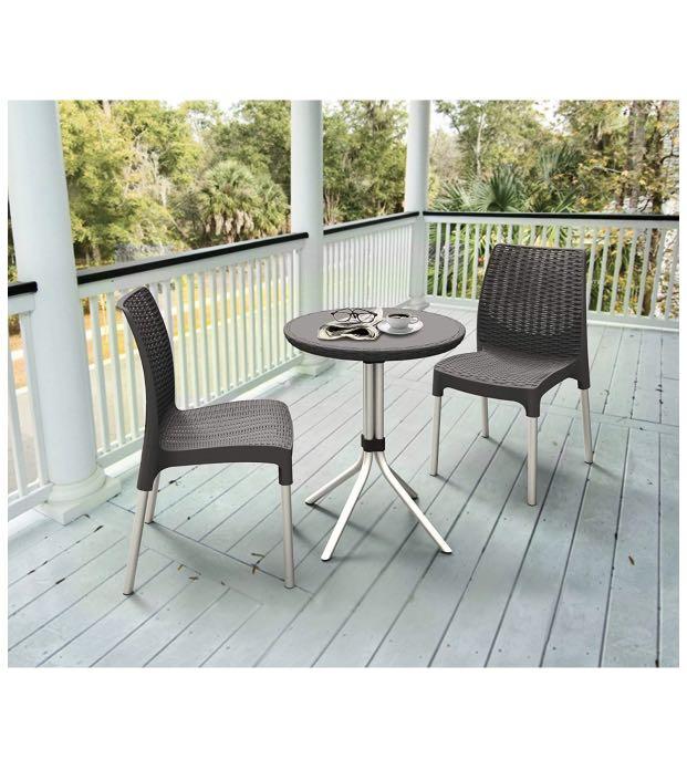 Keter 3 Piece Outdoor Bistro Set With Table And Chairs Furniture Tables Chairs On Carousell
