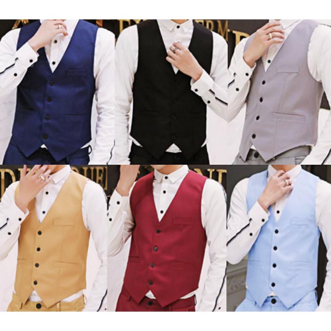 Men s Formal Vests Navy Black Grey Gold Maroon Light Blue