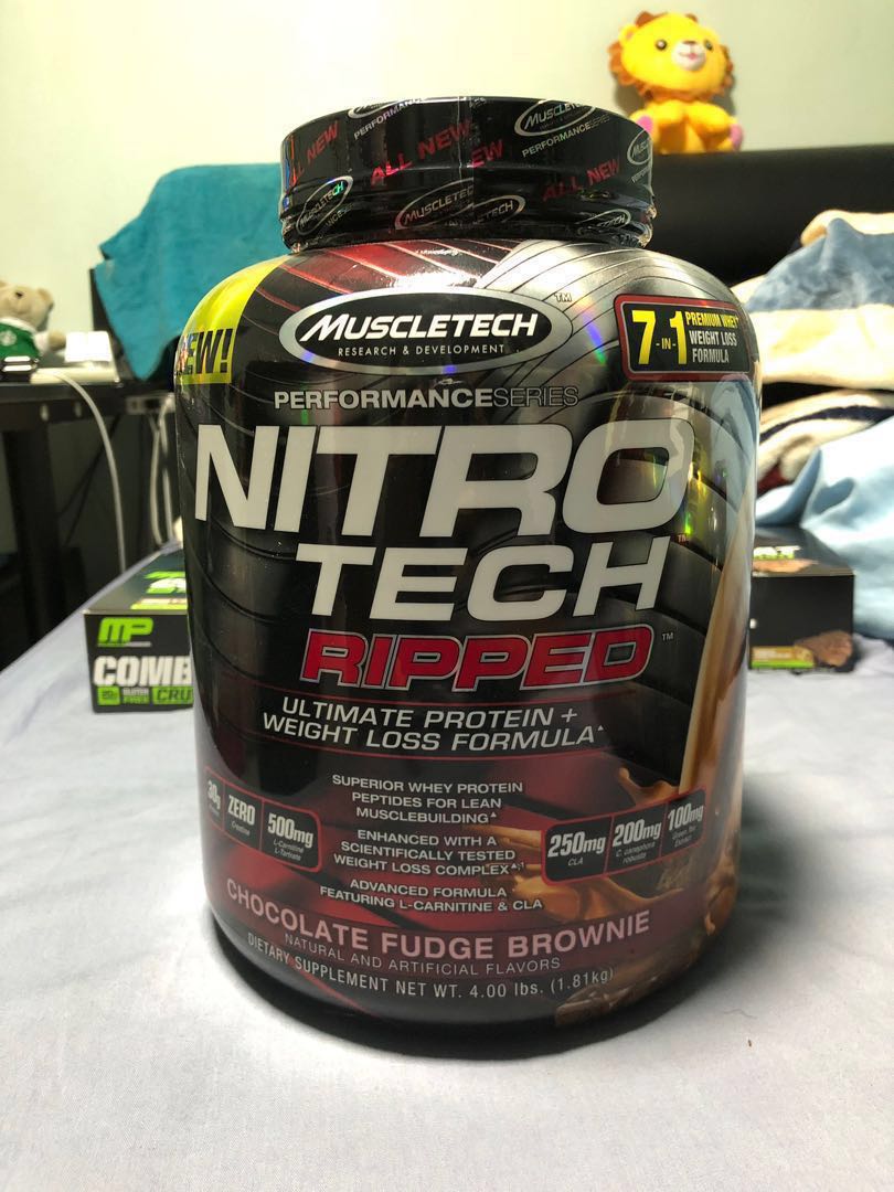 Muscletech, Nitro Tech, Ripped, Ultimate Protein + Weight Loss Formula ...