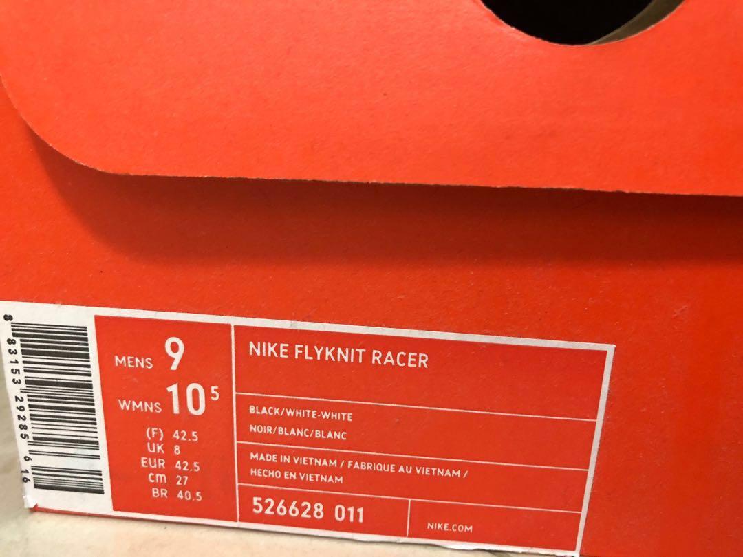 nike flyknit racer oreo volt