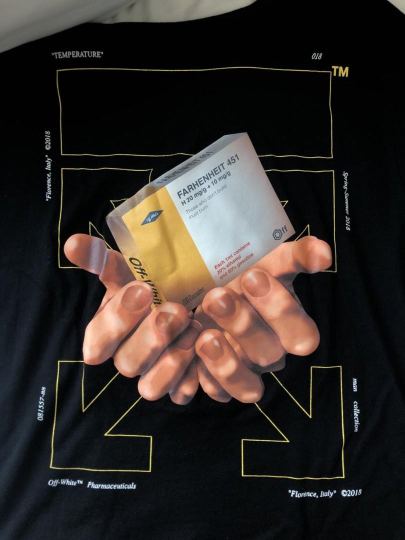 OffWhite Fahrenheit T shirt M Men s Fashion Tops Sets