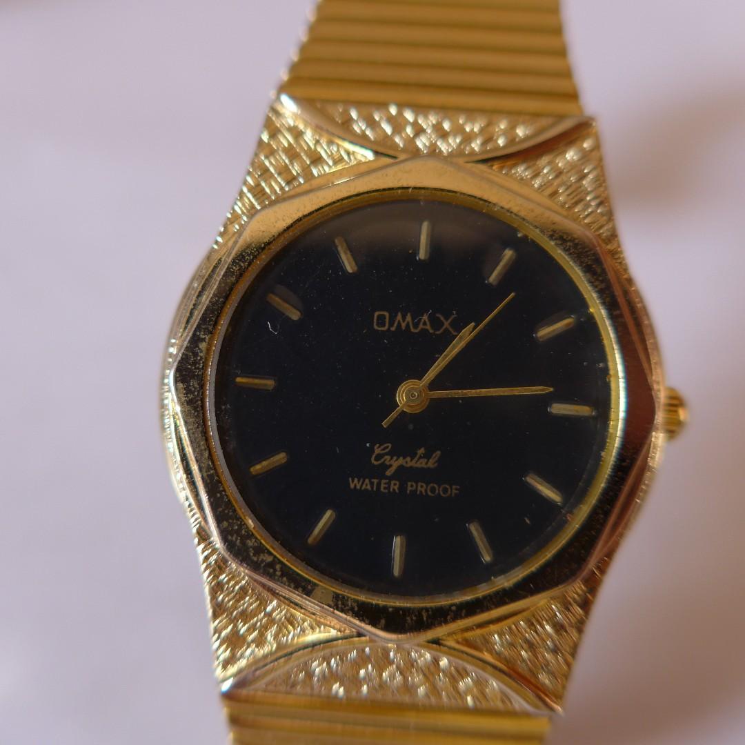 Omax watch 18k cheap gold plated