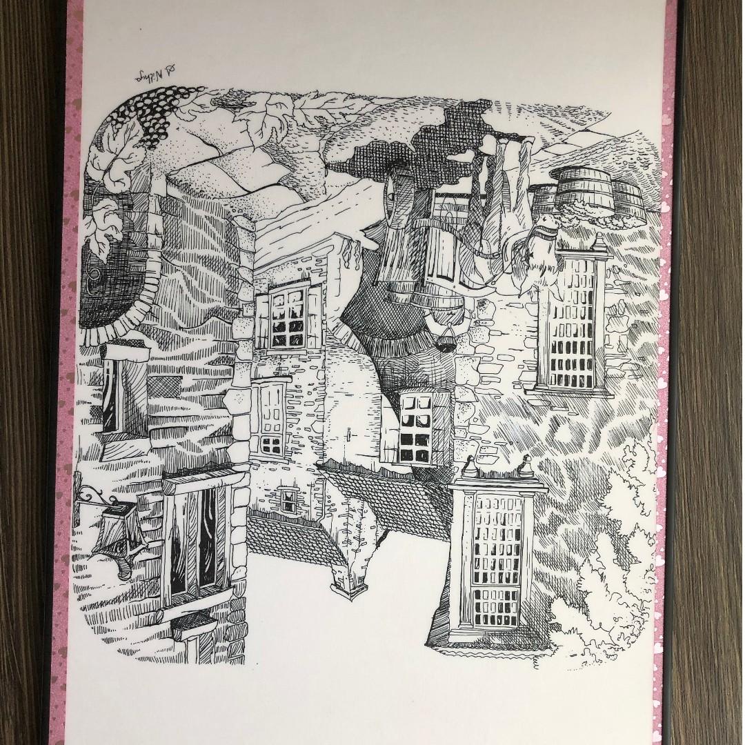 Pencil Sketches Urban Area Rug Cityscape Moving Out Scale