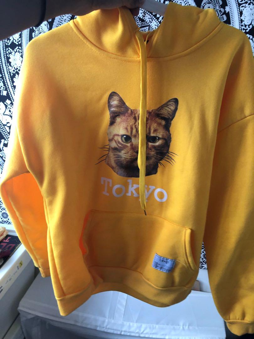 yellow cat hoodie