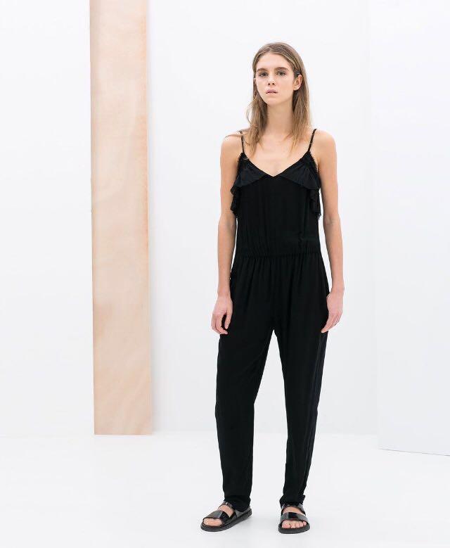 zara black jumpsuits