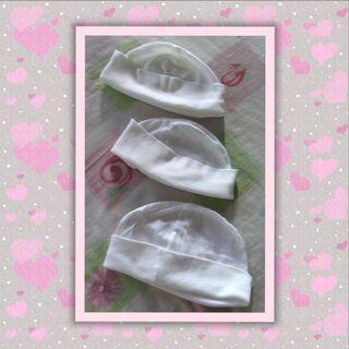3 pcs. Cotton Stuff Baby Bonnets