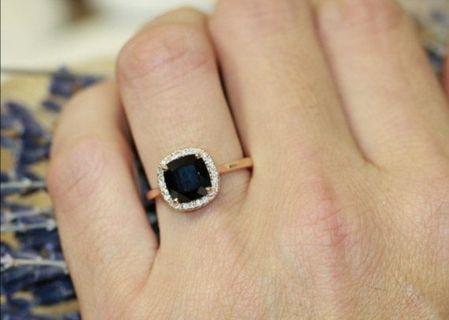 Real Black Diamond Engagement Ring
