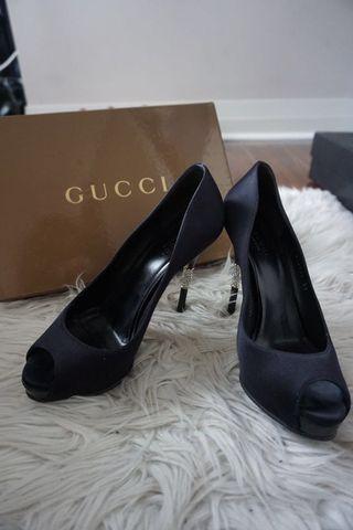 Gucci Raso Serta Crystal Heels
