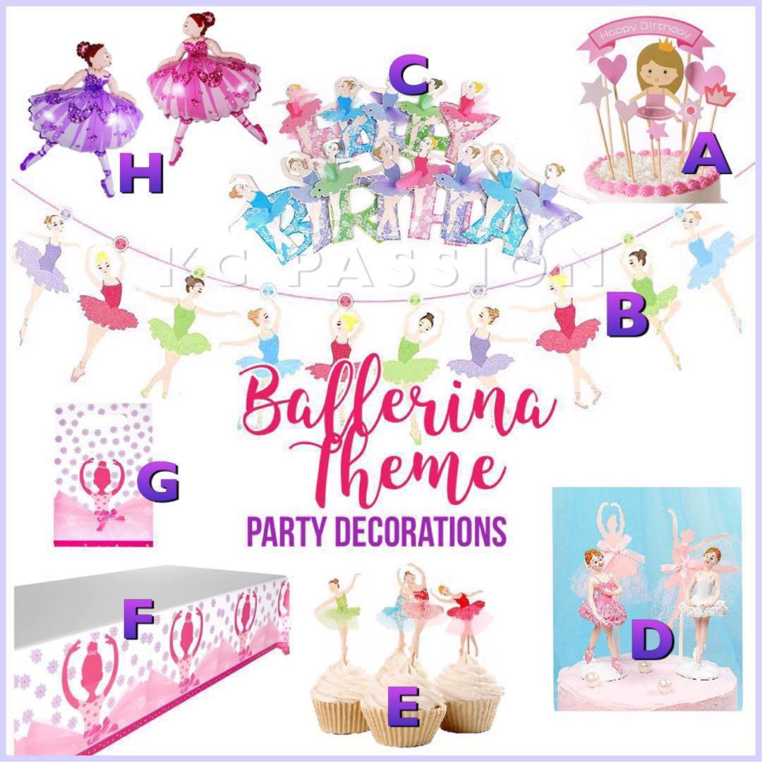 Ballerina Ballet Theme Party Decorations Birthday Banner