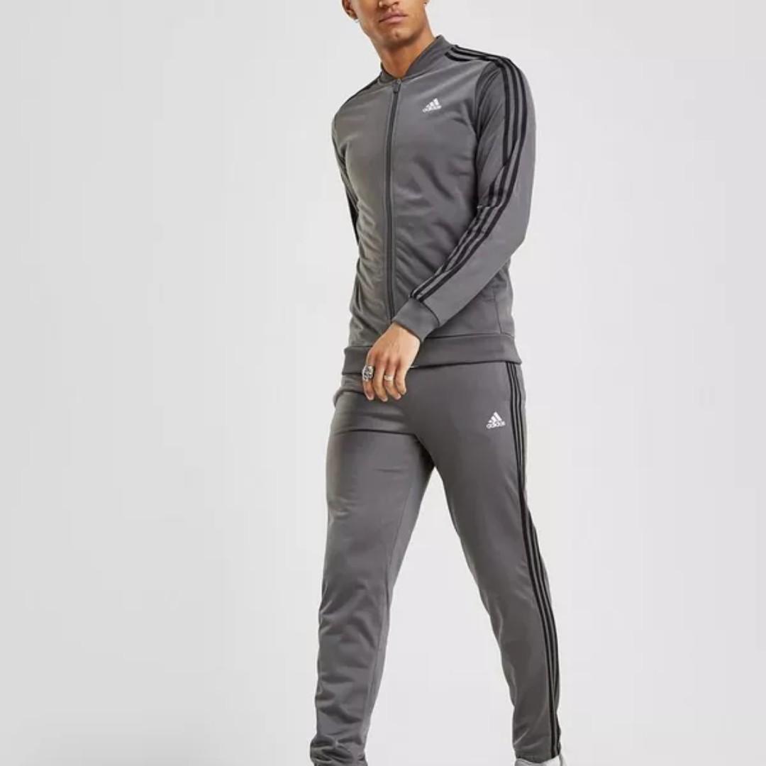 adidas 3 stripe poly tracksuit bottoms mens