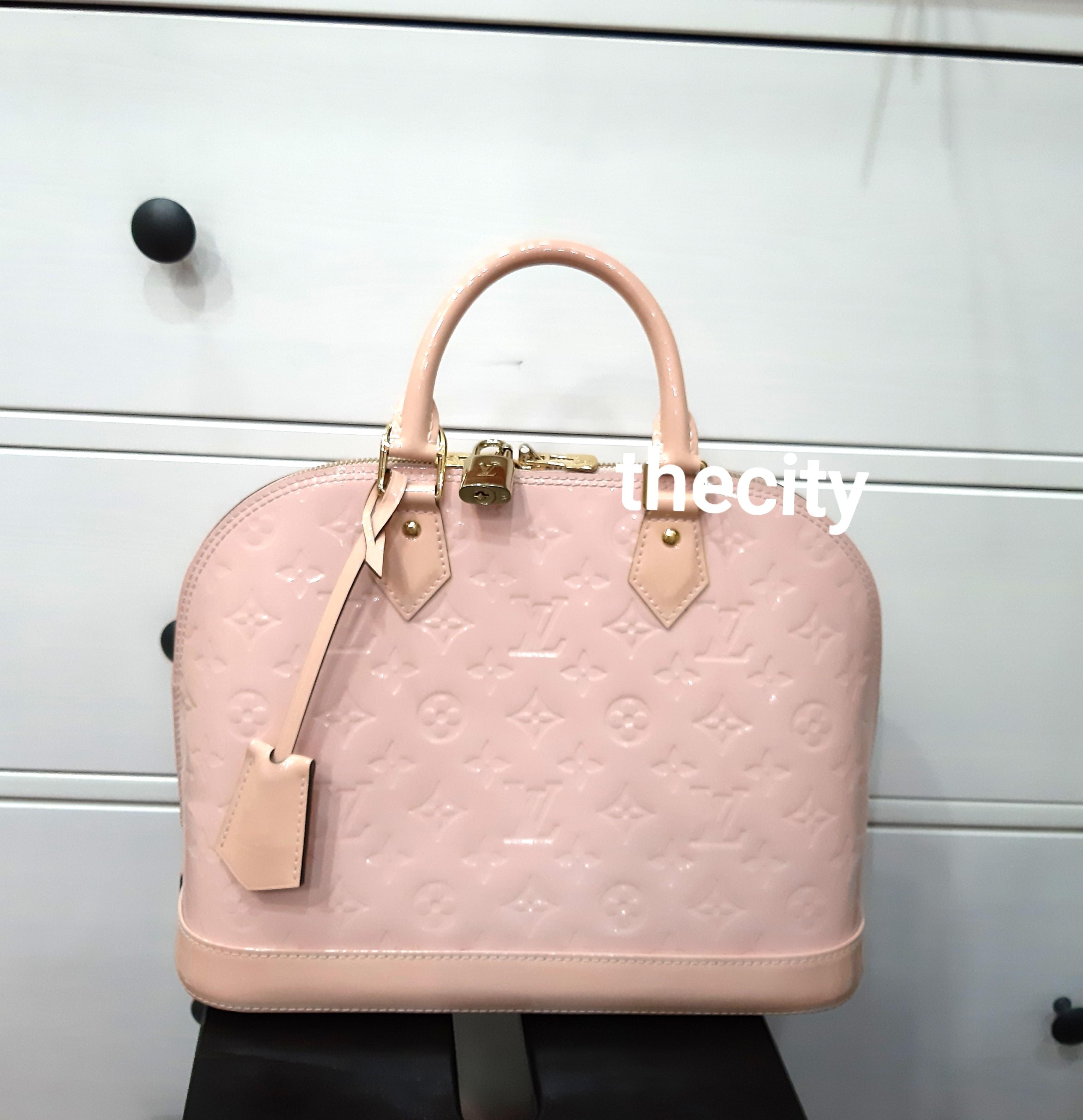 Handbag Louis Vuitton Alma Pink Vernis PM 123010082