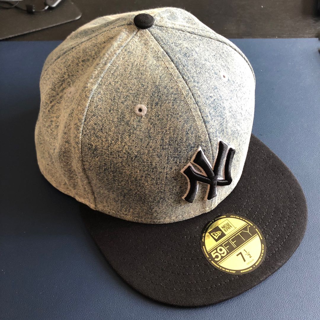 Authentic New Era 59fifty Denim Blue Fitted Cap Size 7 5 59 6cm Men S Fashion Watches Accessories Caps Hats On Carousell
