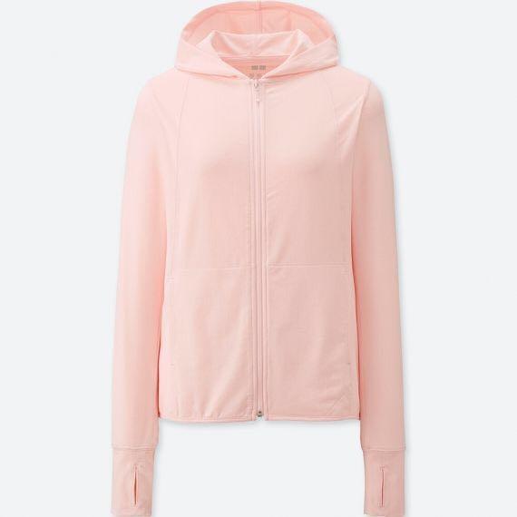 Uniqlo airism uv cut mesh zip up hoodie top