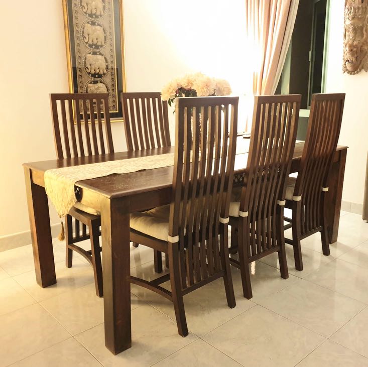 Beautiful Solid Wood Dining Table With 8 Chairs Furniture Tables Chairs On Carousell