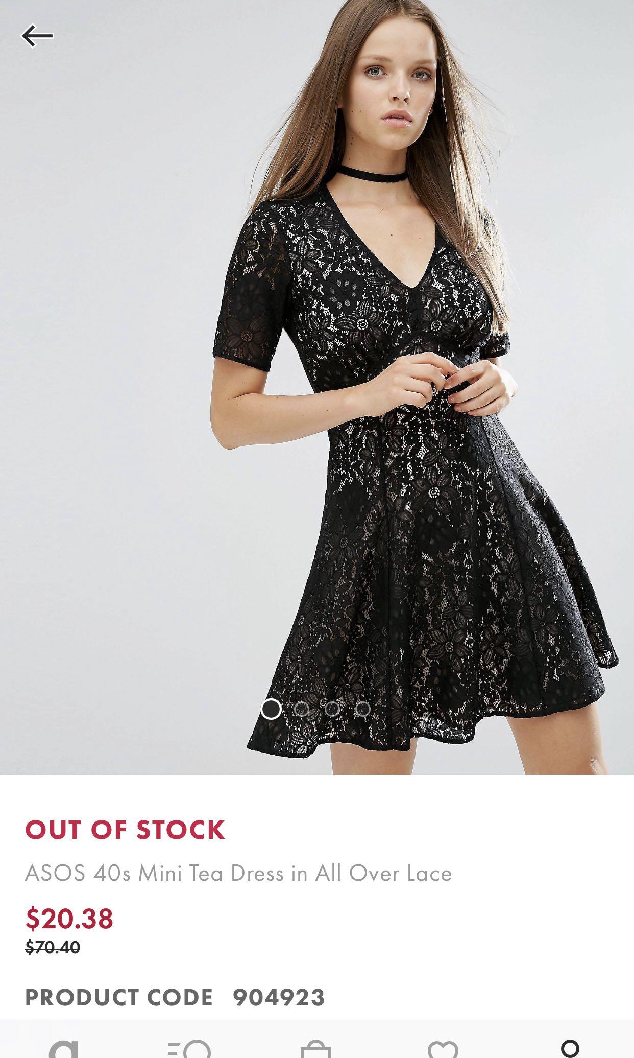 asos black lace dress