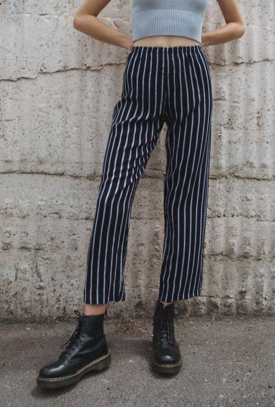 Brandy melville black and white striped pants sales