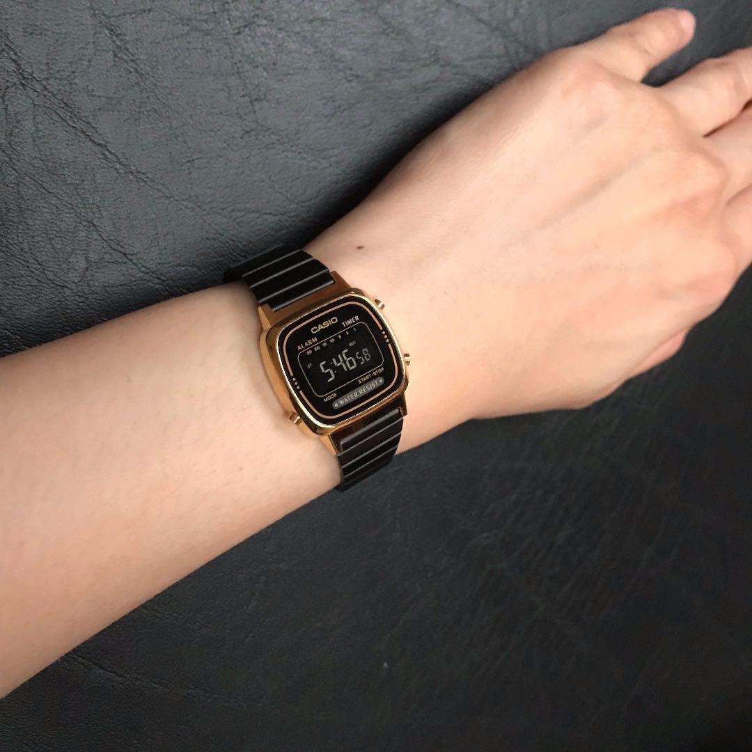 CASIO Digital LADIES watch Vintage Black x Gold LA670WEGB 1B Carousell