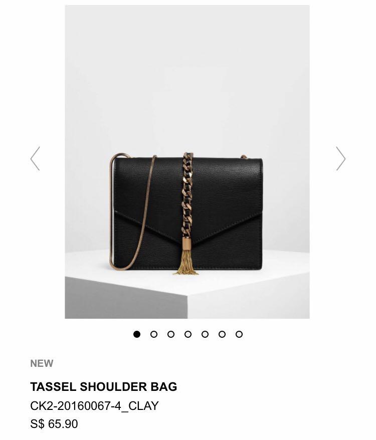 Charles and keith tassel sling bag sales