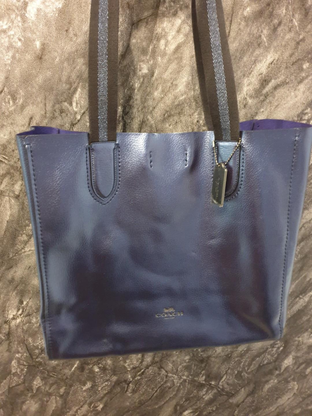 coach metallic blue handbag