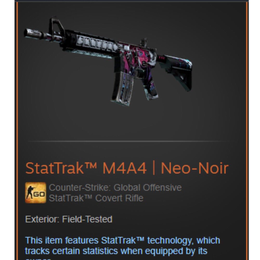 CSGO StatTrak™ M4A4 | Neo-Noir FT, Video Gaming, Accessories, Game Gift & Accounts on Carousell